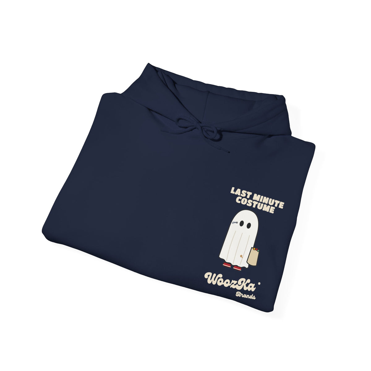 WoozKa Brands Lazy Halloween Costume Hoodie, Funny Ghost Sheet Back Print