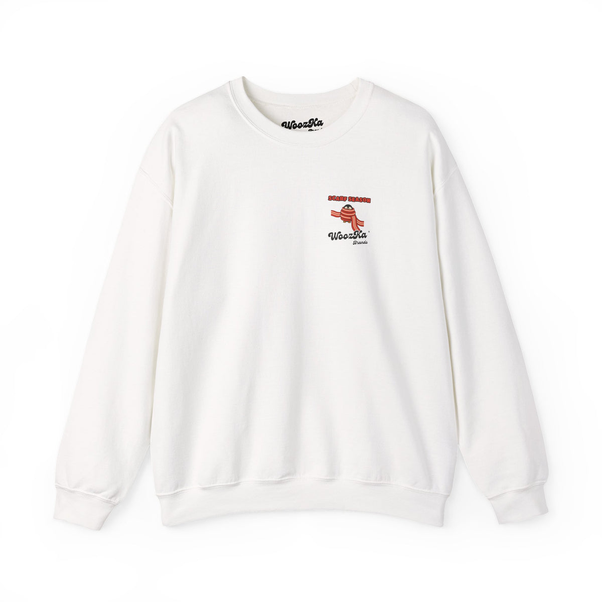 WoozKa Brands Scarf Season Penguin Crewneck Sweatshirt, Two-Sided Graphic