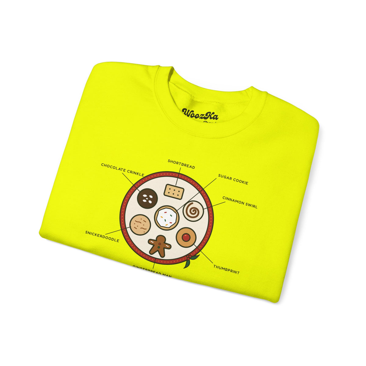 WoozKa Brands Christmas Cookie Sweatshirt, Holiday Baking Front Print