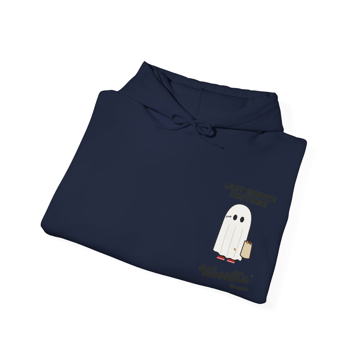 WoozKa Brands Lazy Halloween Costume Hoodie, Funny Ghost Wide Back Print