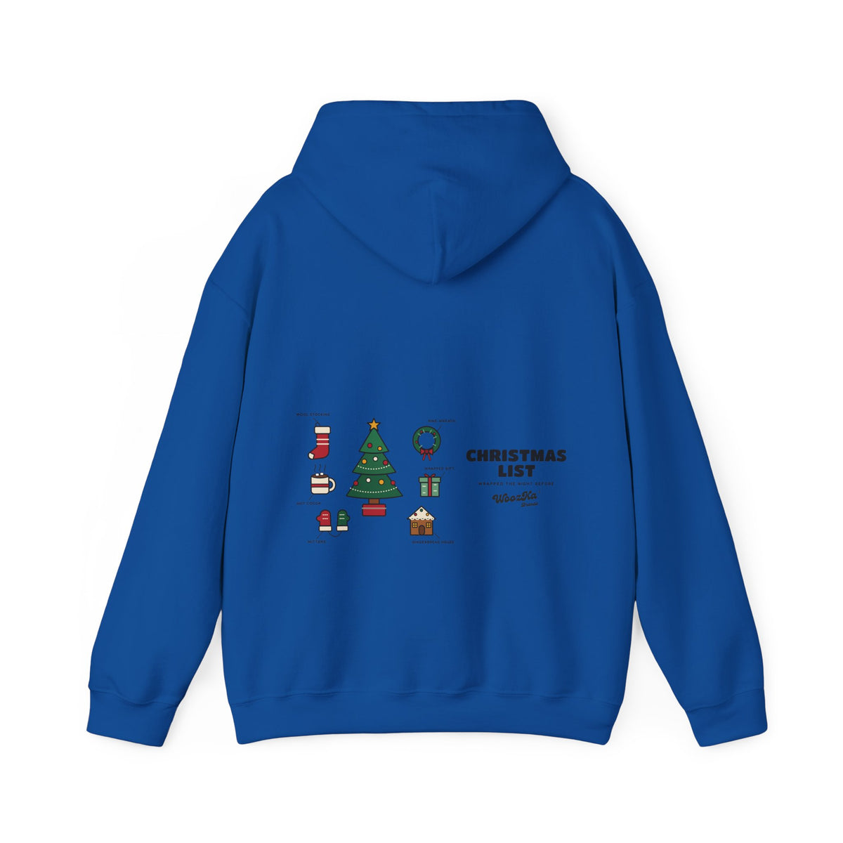 WoozKa Brands Cute Christmas Tree Hoodie, Holiday List Wide Back Print
