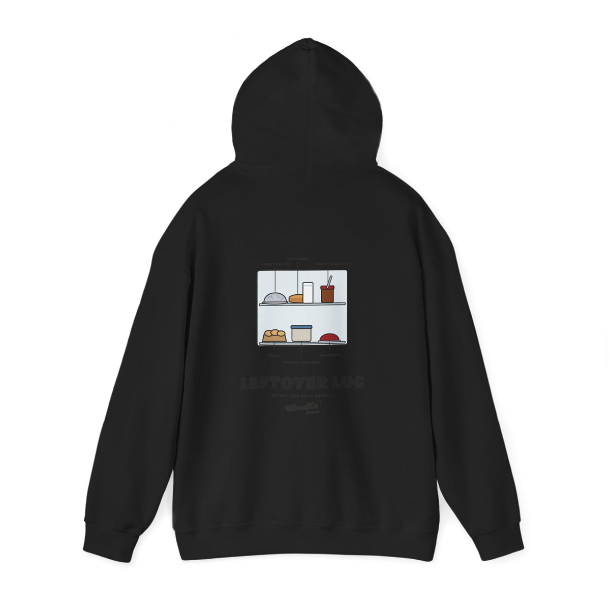 WoozKa Brands Funny Thanksgiving Leftovers Hoodie, Turkey Pie Back Print