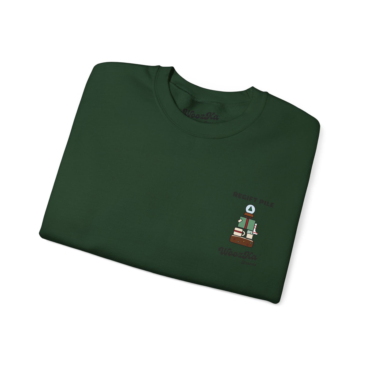 WoozKa Brands Funny Christmas Sweatshirt, Regift Office Party Back Print