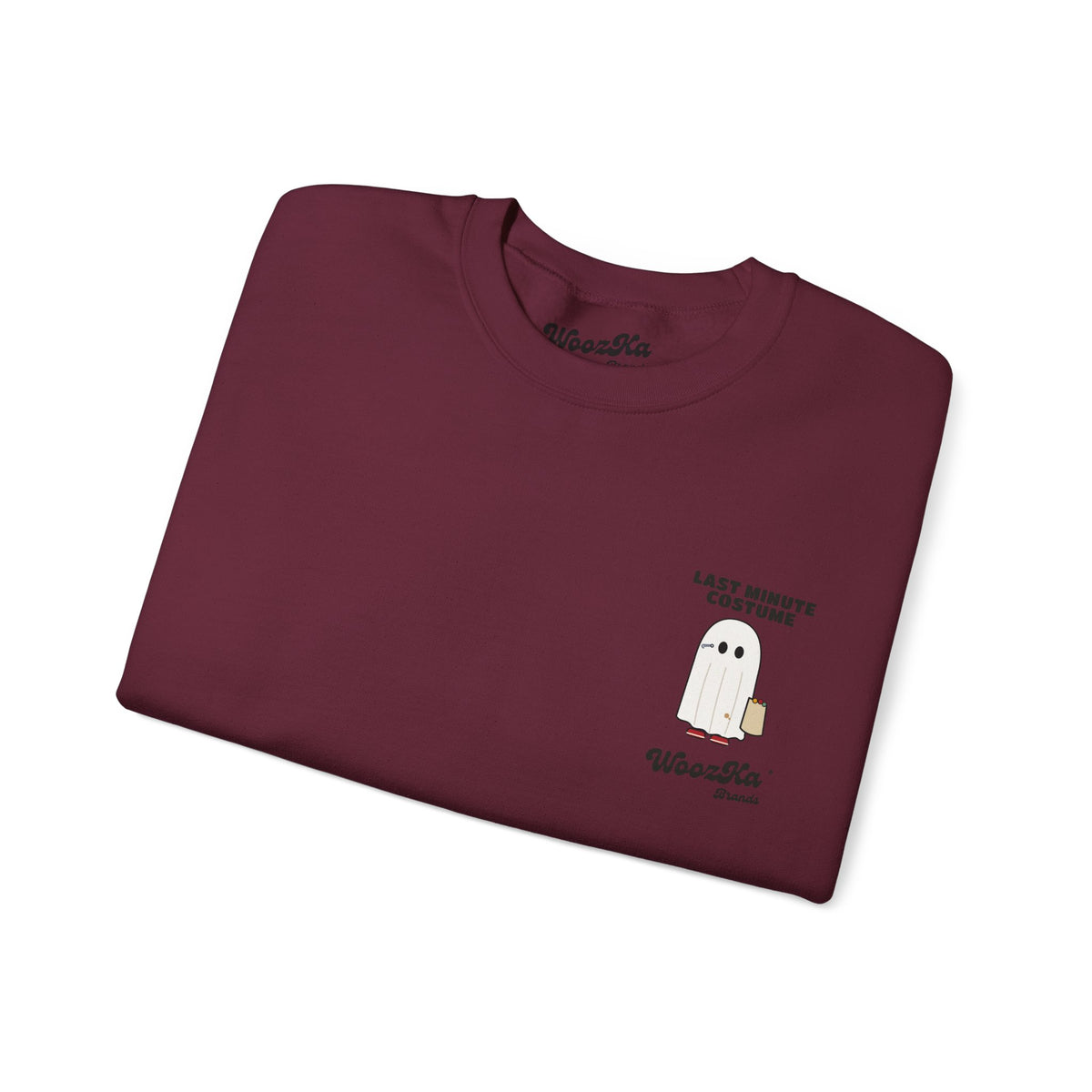 WoozKa Brands Lazy Halloween Costume Sweatshirt, Funny Ghost Back Print