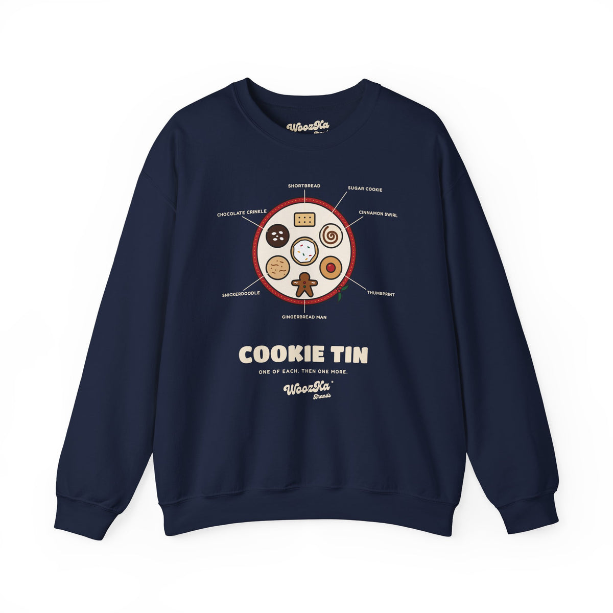 WoozKa Brands Christmas Cookie Sweatshirt, Holiday Baking Front Print