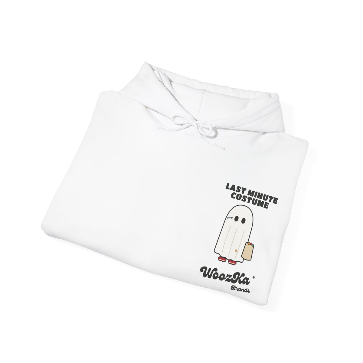 WoozKa Brands Lazy Halloween Costume Hoodie, Funny Ghost Sheet Back Print