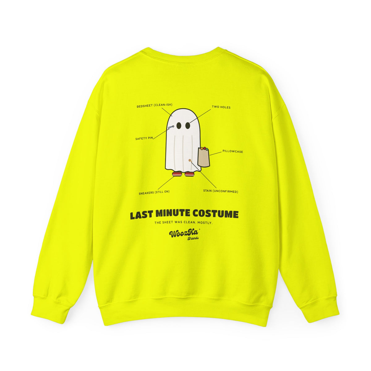 WoozKa Brands Lazy Halloween Costume Sweatshirt, Funny Ghost Back Print