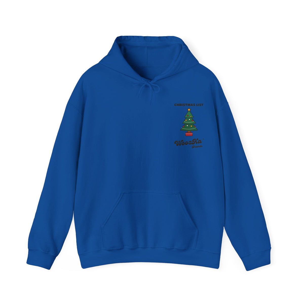 WoozKa Brands Cute Christmas Tree Hoodie, Holiday List Wide Back Print
