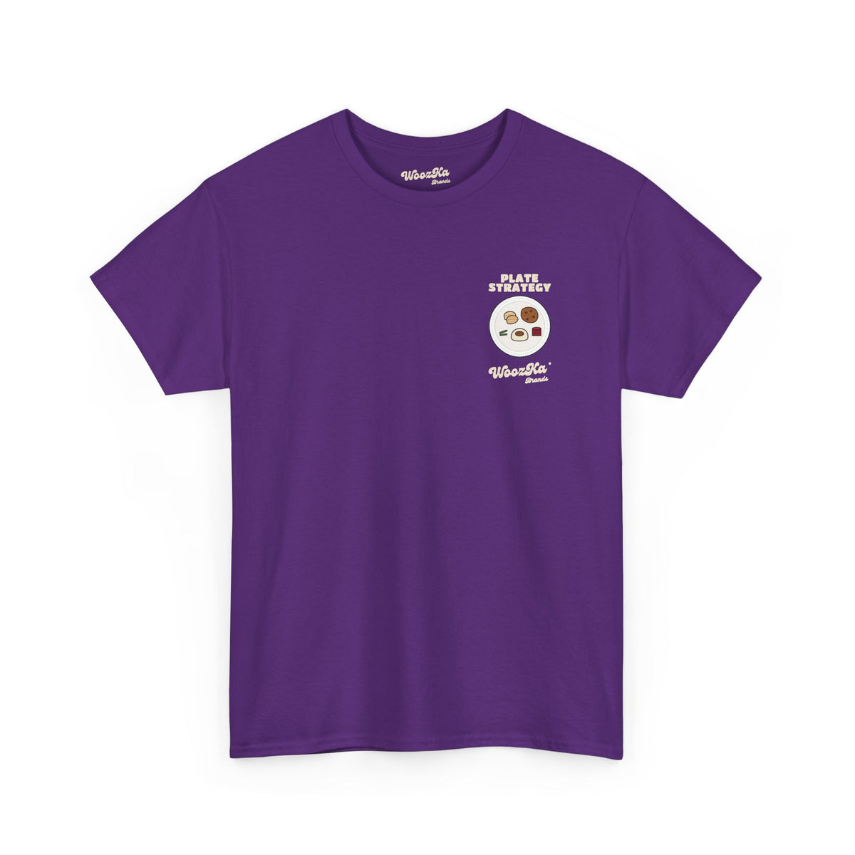 WoozKa Brands Funny Thanksgiving T-Shirt, Turkey Dinner Plate Back Print