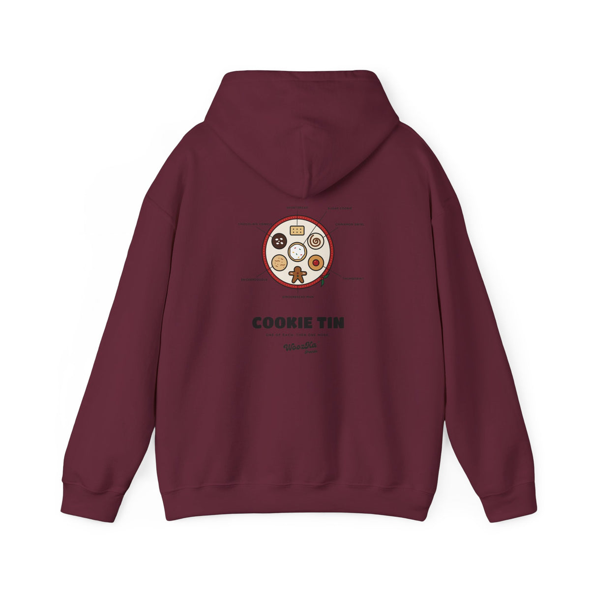 WoozKa Brands Christmas Cookie Hoodie, Holiday Baking Back Print