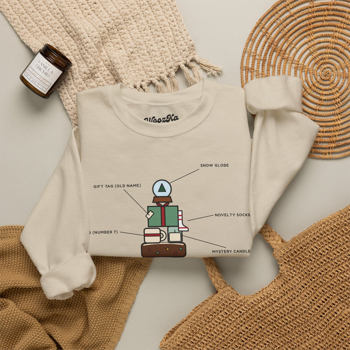WoozKa Brands Funny Christmas Sweatshirt, Regift Office Party Front Print