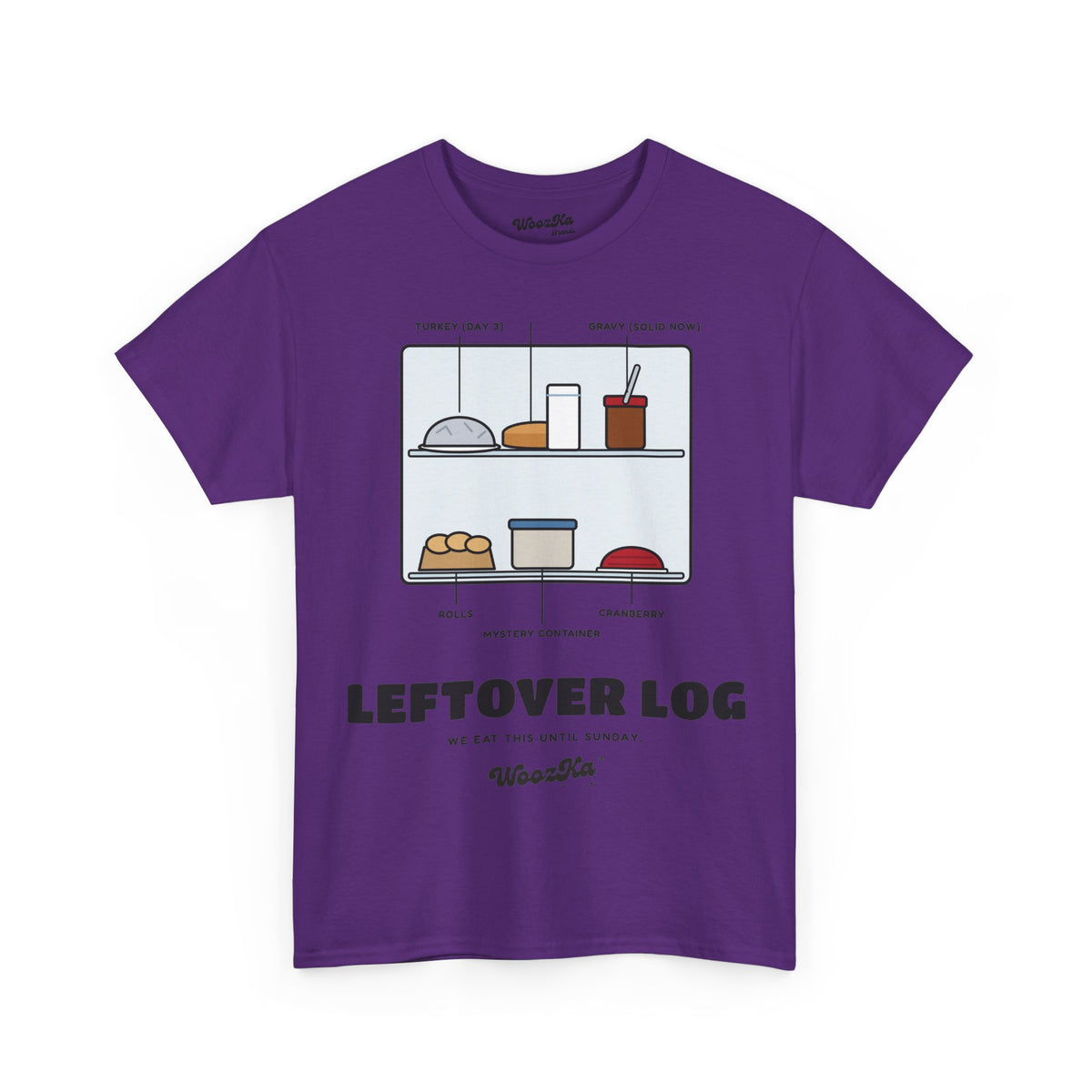 WoozKa Brands Funny Thanksgiving Leftovers T-Shirt, Turkey Pie Front Print