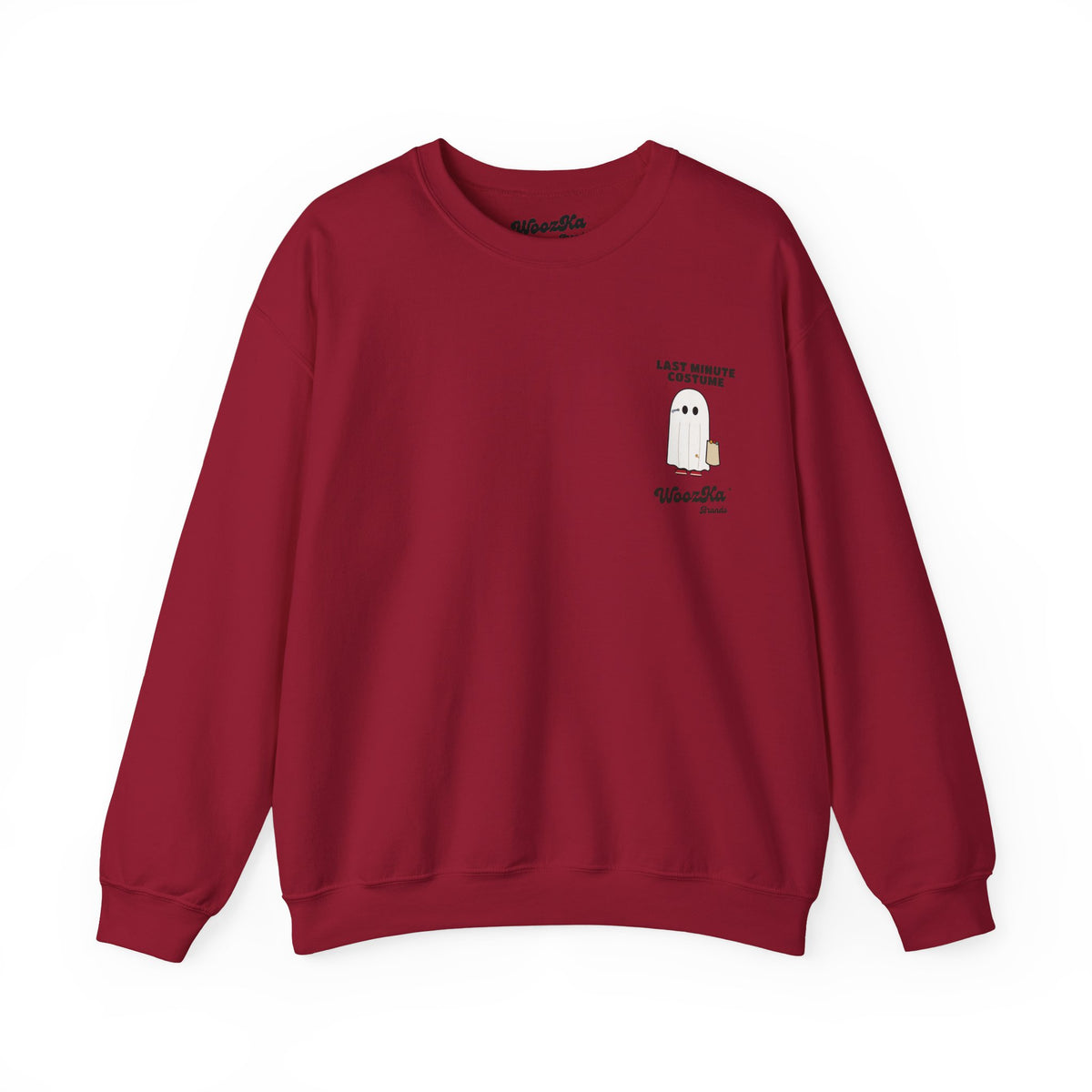 WoozKa Brands Lazy Halloween Costume Sweatshirt, Funny Ghost Back Print