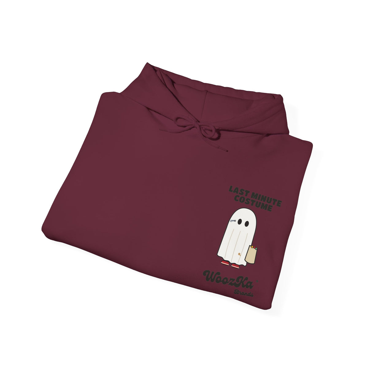WoozKa Brands Lazy Halloween Costume Hoodie, Funny Ghost Wide Back Print