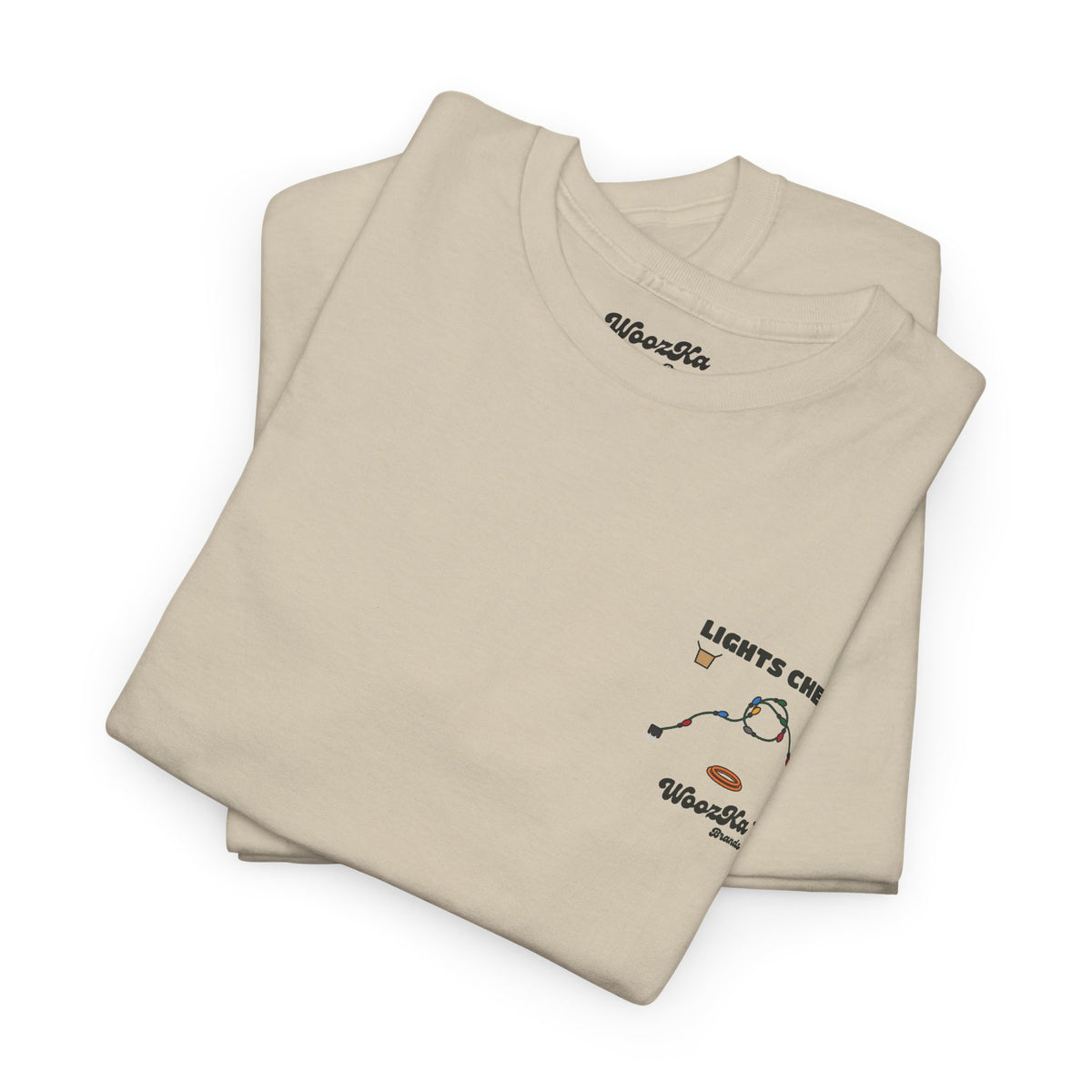 WoozKa Brands Christmas Lights T-Shirt, Funny Holiday Decorating Back Print