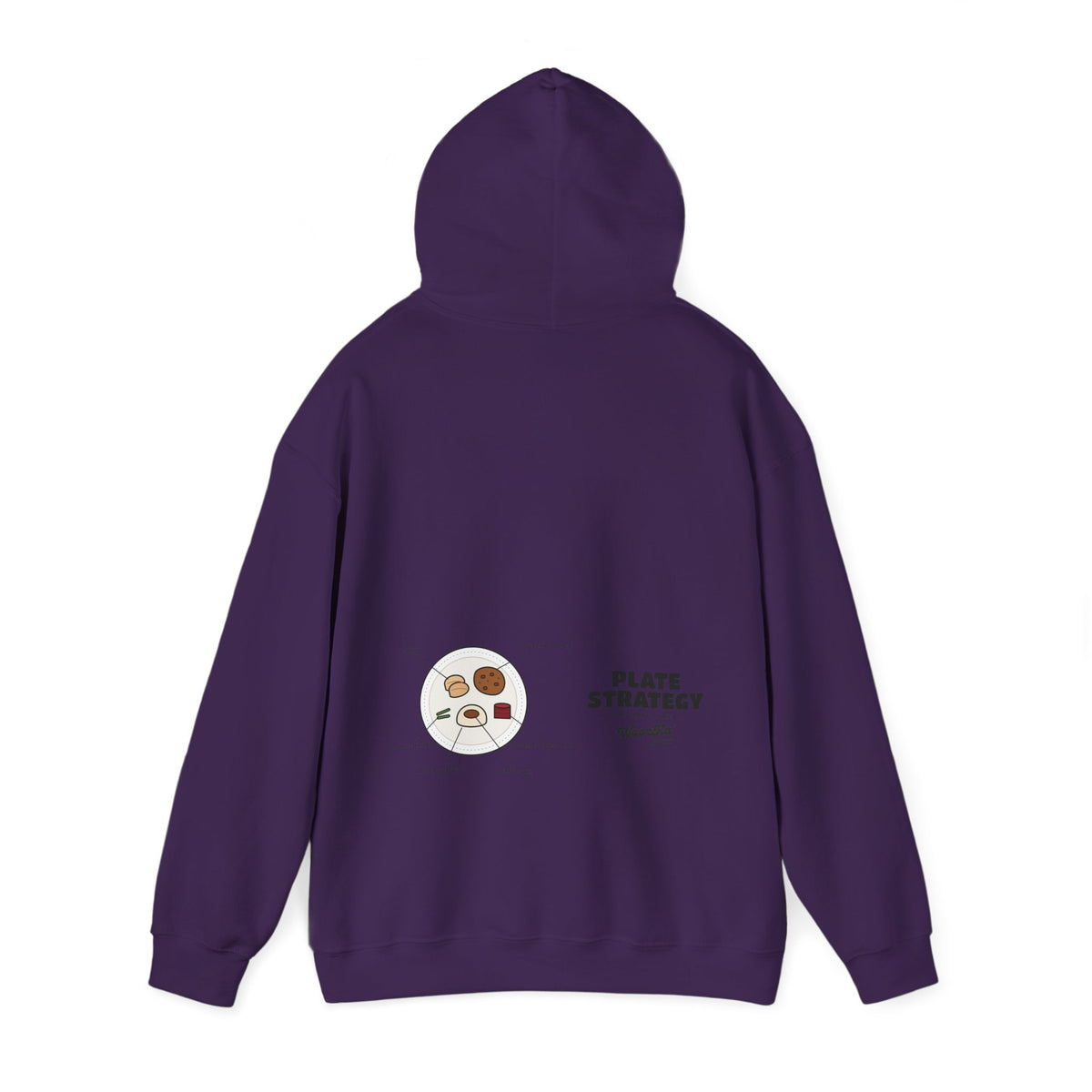 WoozKa Brands Funny Thanksgiving Hoodie, Turkey Dinner Wide Back Print