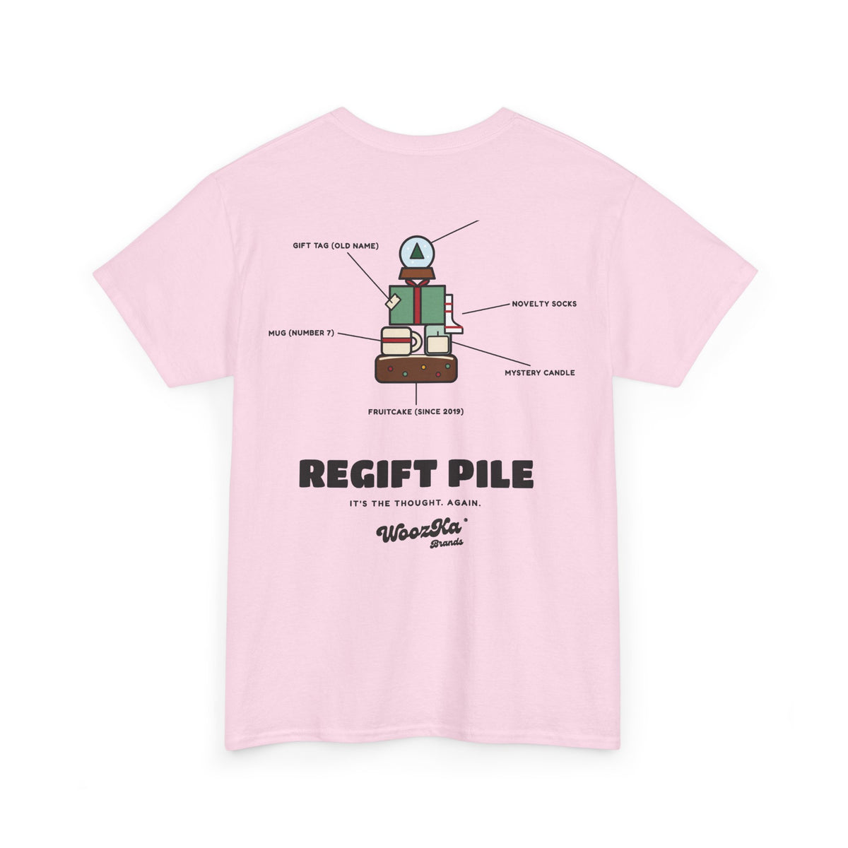 WoozKa Brands Funny Christmas T-Shirt, Regift Office Party Back Print