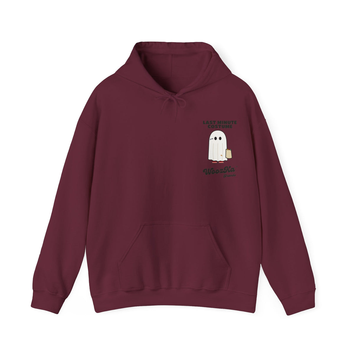 WoozKa Brands Lazy Halloween Costume Hoodie, Funny Ghost Wide Back Print