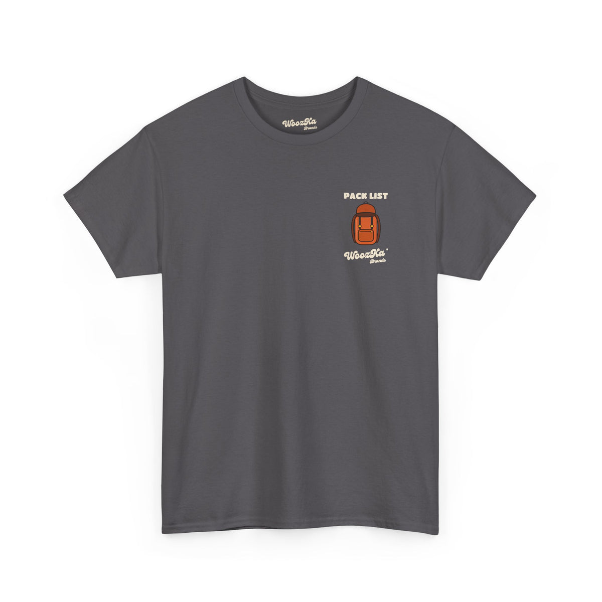 WoozKa Brands Hiking T-Shirt, Backpacking Gear List Back Print