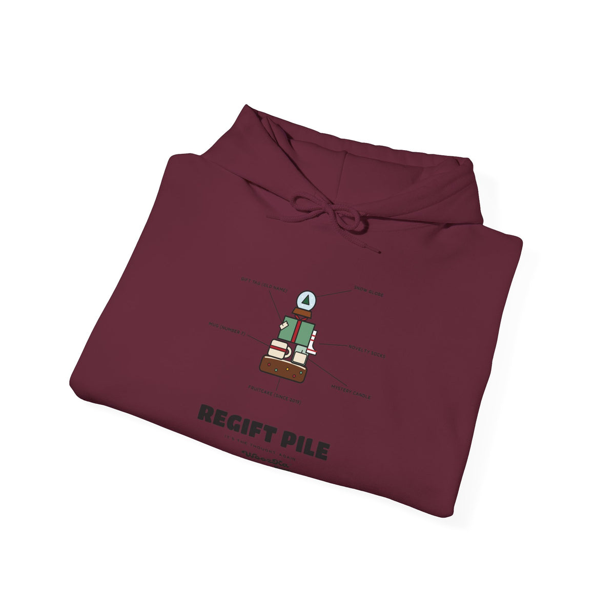 WoozKa Brands Funny Christmas Hoodie, Regift Office Party Front Print