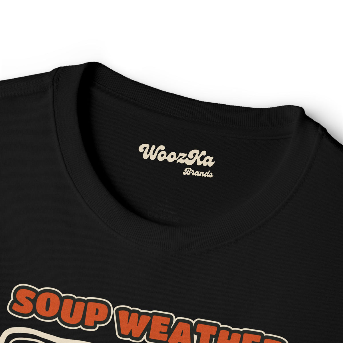WoozKa Brands Soup Weather Bear Oversized Boxy T-Shirt, Front Graphic