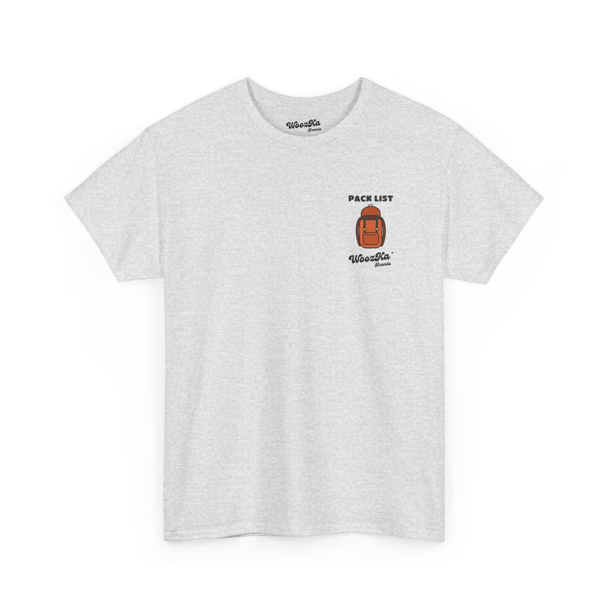 WoozKa Brands Hiking T-Shirt, Backpacking Gear List Back Print