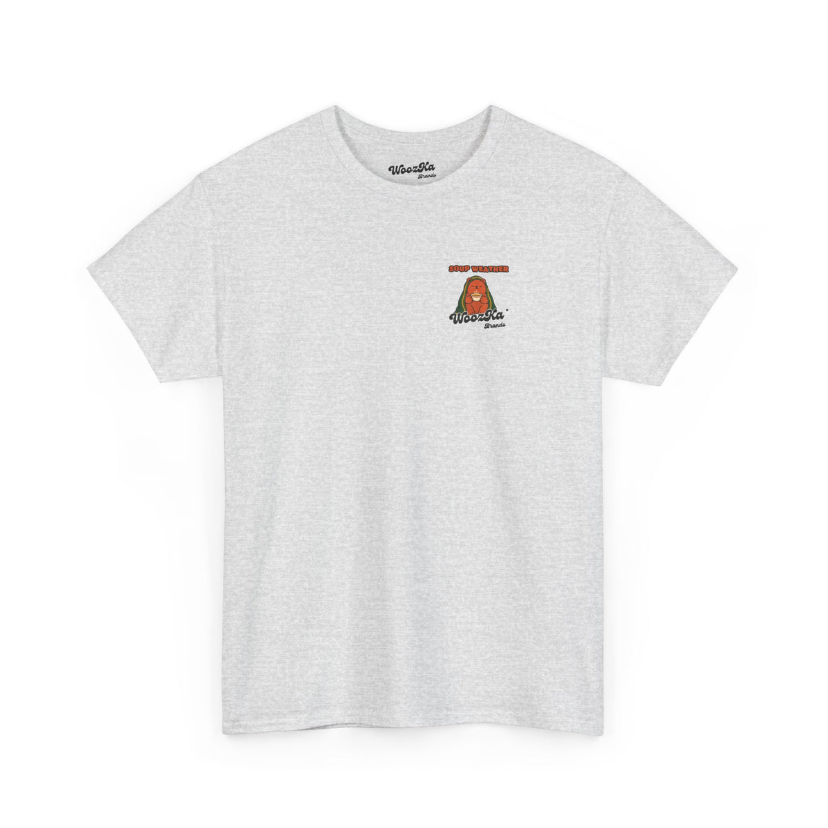 WoozKa Brands Soup Weather Bear Heavy Cotton T-Shirt, Two-Sided Graphic