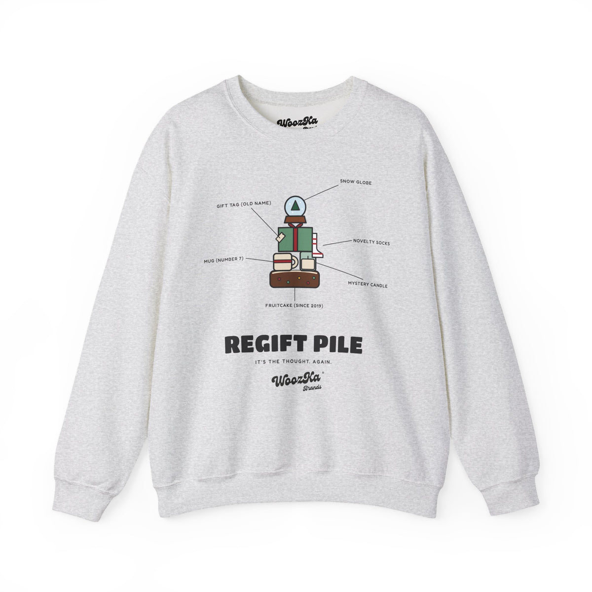 WoozKa Brands Funny Christmas Sweatshirt, Regift Office Party Front Print