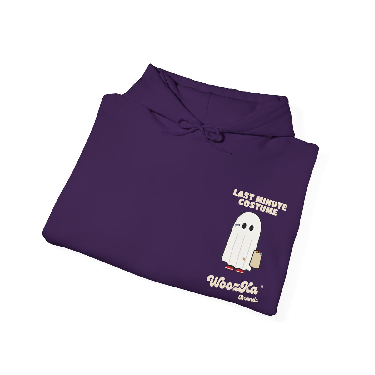 WoozKa Brands Lazy Halloween Costume Hoodie, Funny Ghost Sheet Back Print