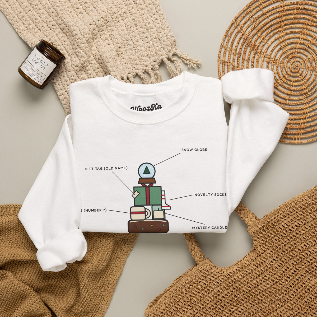 WoozKa Brands Funny Christmas Sweatshirt, Regift Office Party Front Print