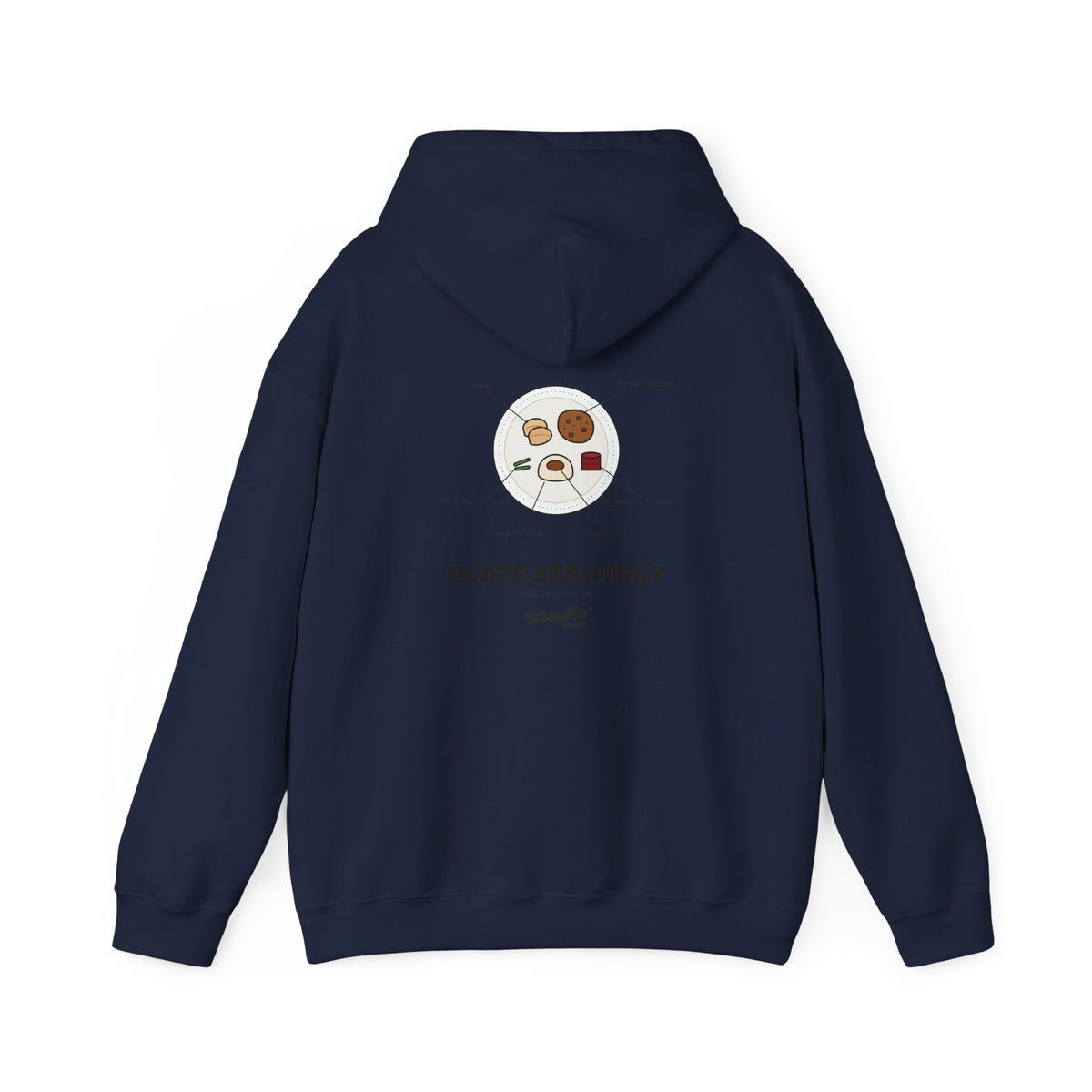 WoozKa Brands Funny Thanksgiving Hoodie, Turkey Dinner Plate Back Print