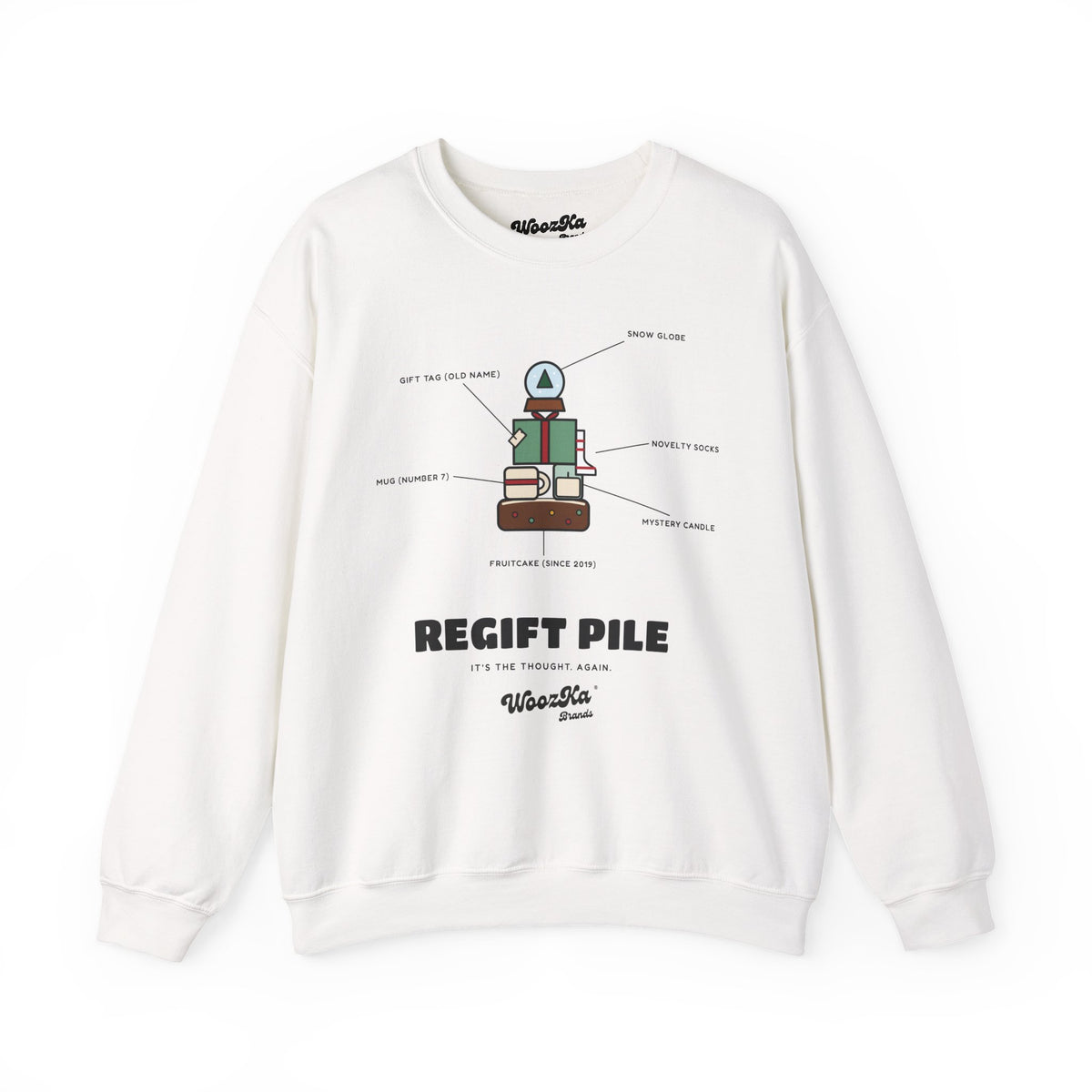 WoozKa Brands Funny Christmas Sweatshirt, Regift Office Party Front Print