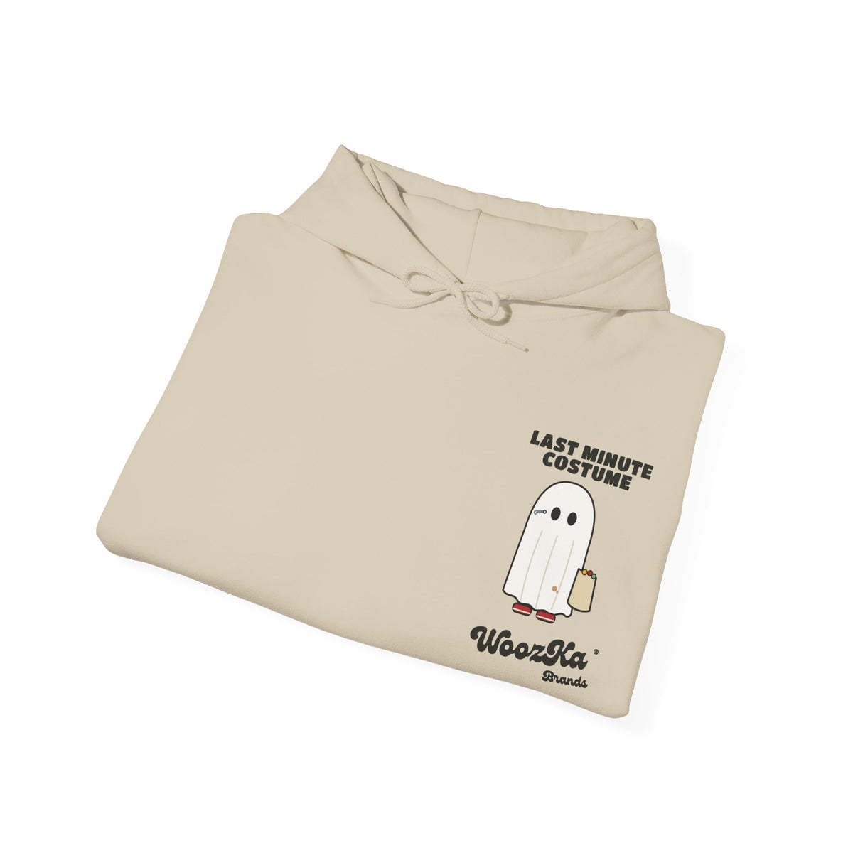 WoozKa Brands Lazy Halloween Costume Hoodie, Funny Ghost Sheet Back Print