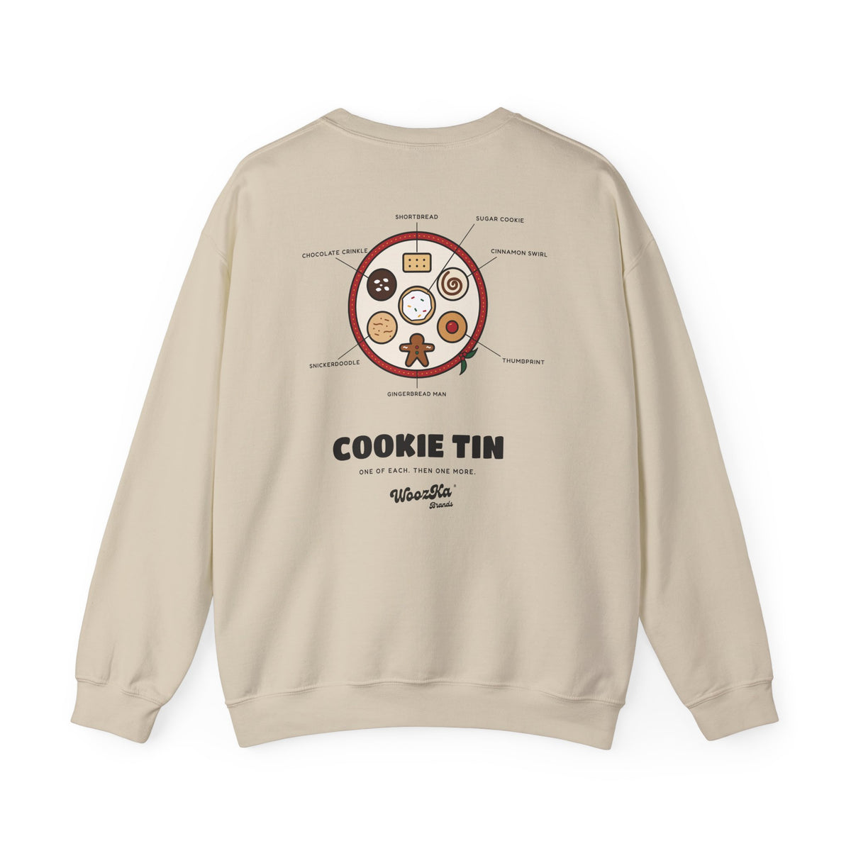 WoozKa Brands Christmas Cookie Sweatshirt, Holiday Baking Back Print