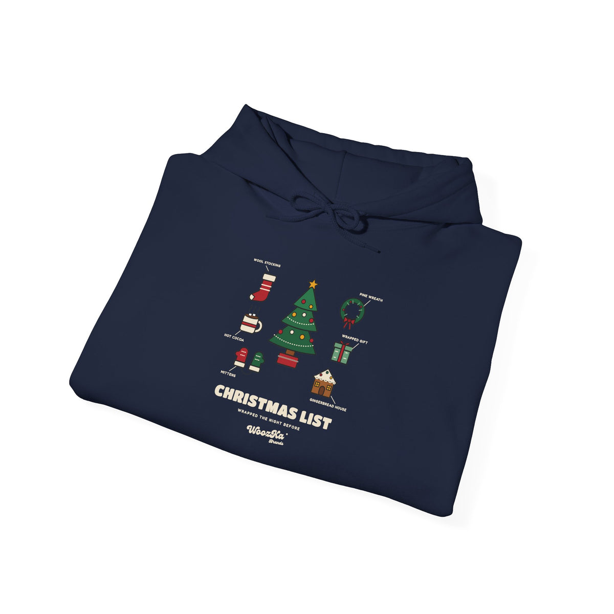WoozKa Brands Cute Christmas Tree Hoodie, Holiday List Front Print