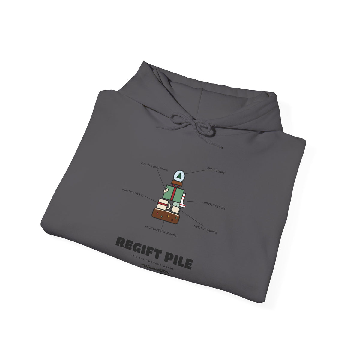WoozKa Brands Funny Christmas Hoodie, Regift Office Party Front Print