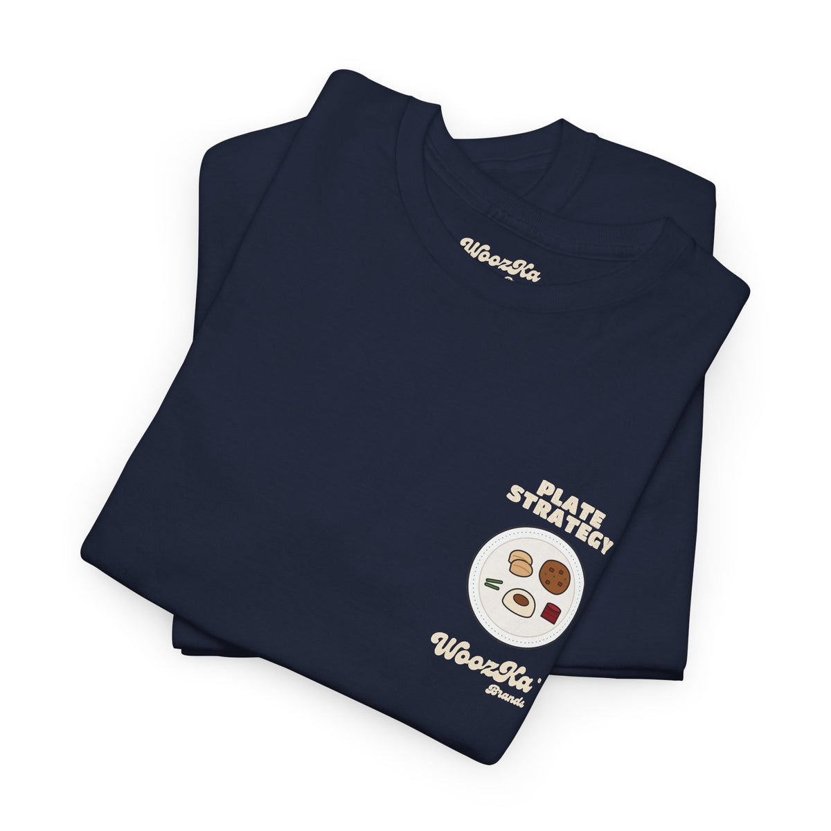WoozKa Brands Funny Thanksgiving T-Shirt, Turkey Dinner Plate Back Print