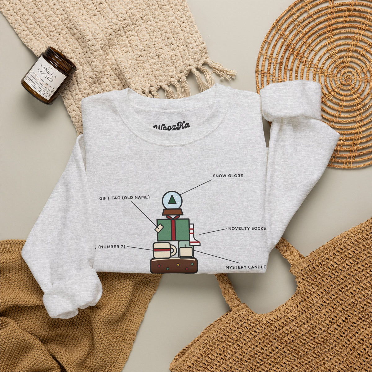 WoozKa Brands Funny Christmas Sweatshirt, Regift Office Party Front Print