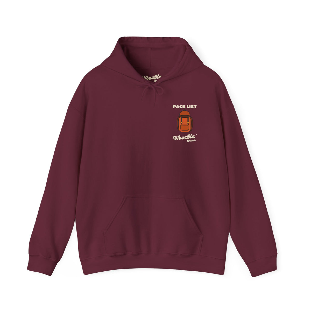 WoozKa Brands Hiking Hoodie, Backpacking Gear List Wide Back Print