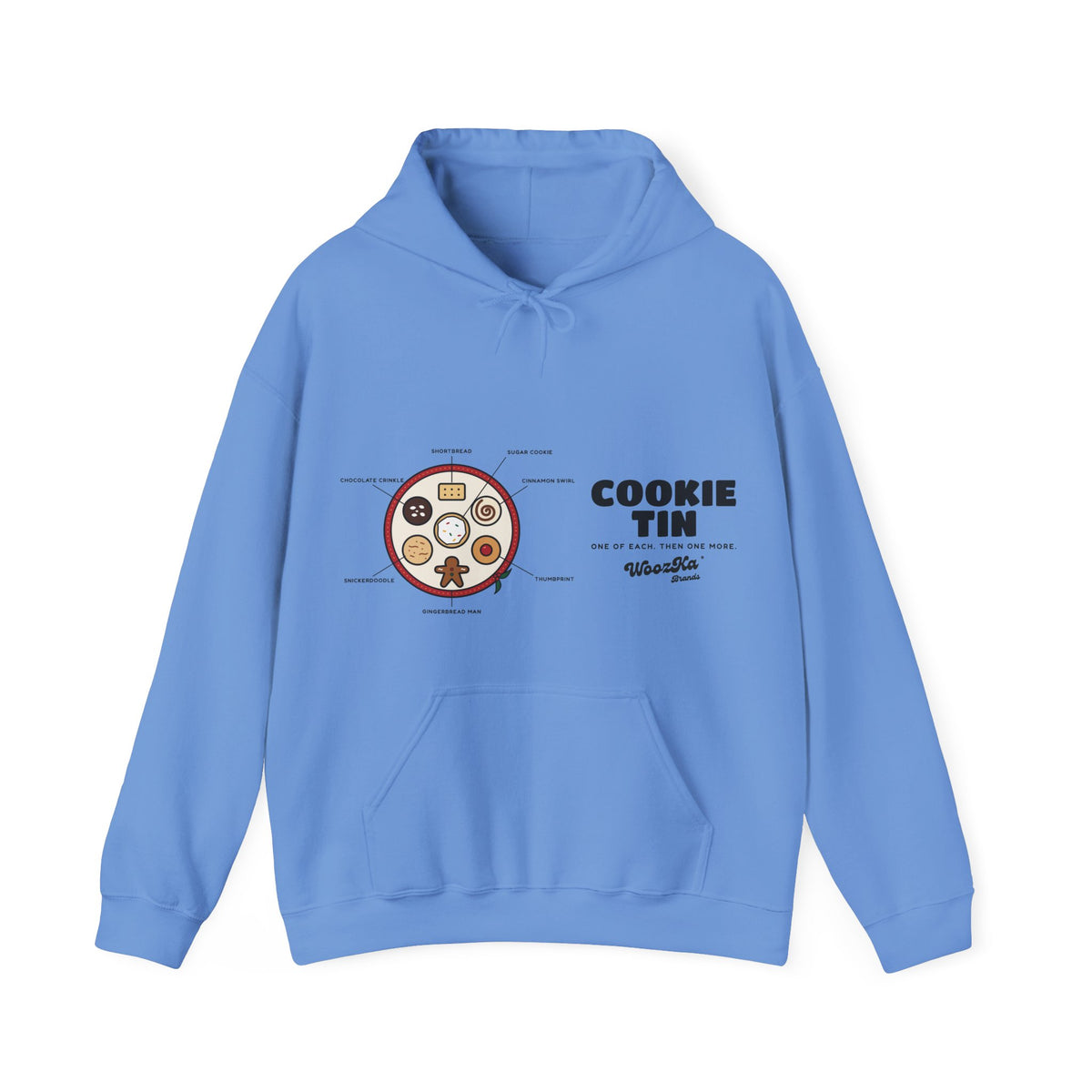 WoozKa Brands Christmas Cookie Hoodie, Holiday Baking Wide Front Print