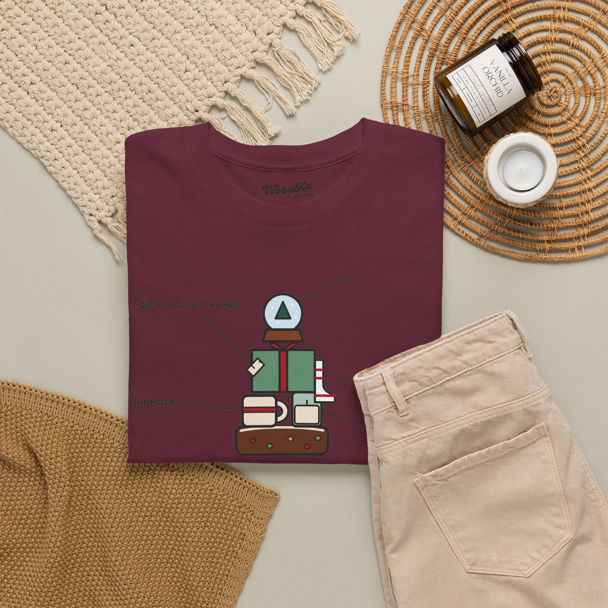 WoozKa Brands Funny Christmas T-Shirt, Regift Office Party Front Print