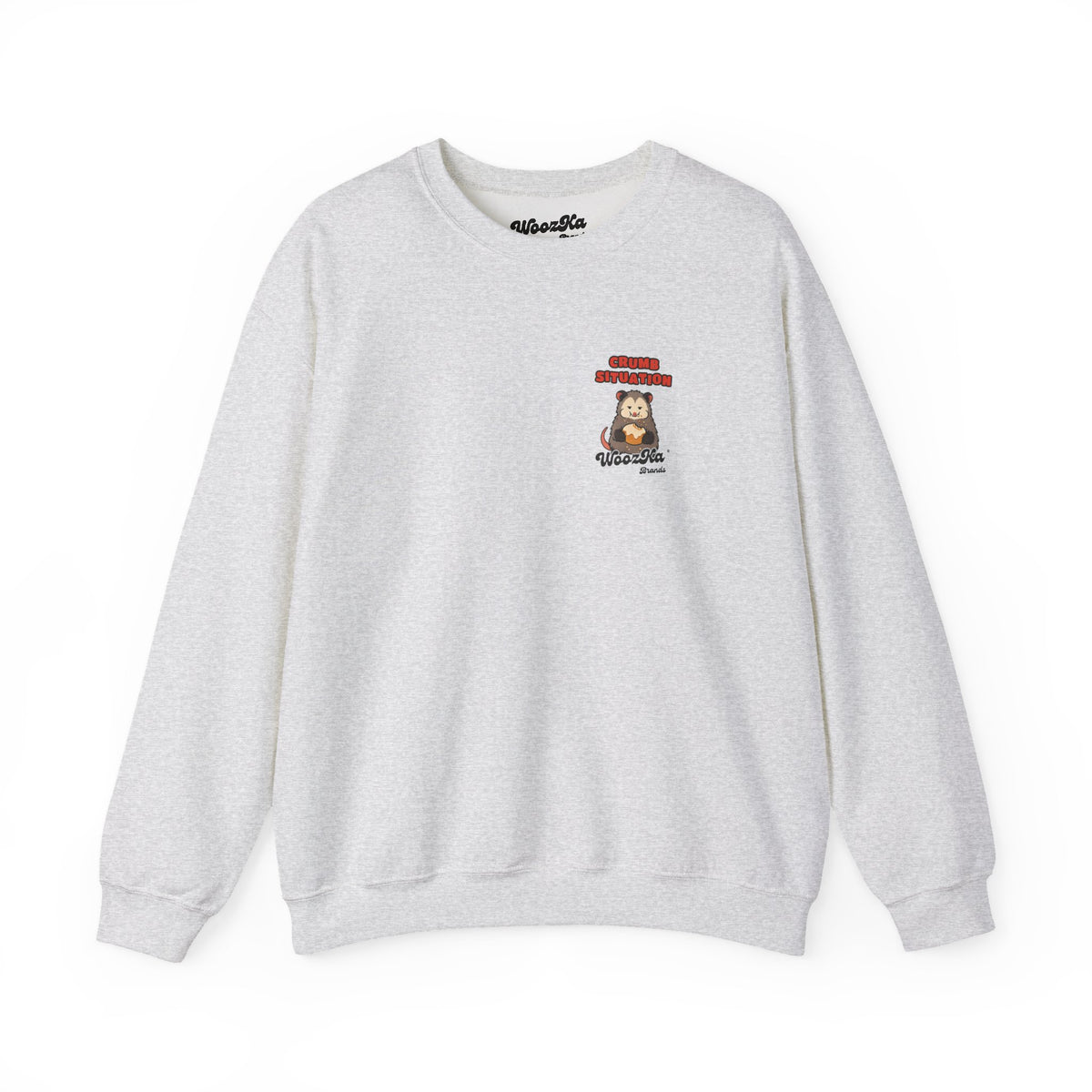 WoozKa Brands Crumb Situation Opossum Crewneck Sweatshirt, Two-Sided