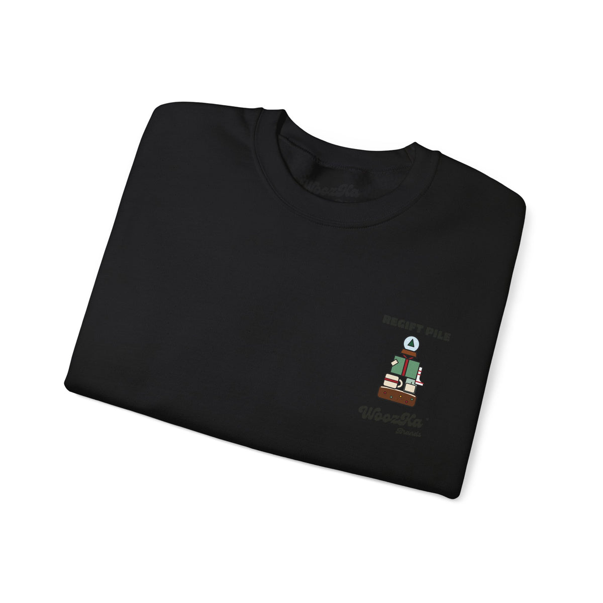 WoozKa Brands Funny Christmas Sweatshirt, Regift Office Party Back Print