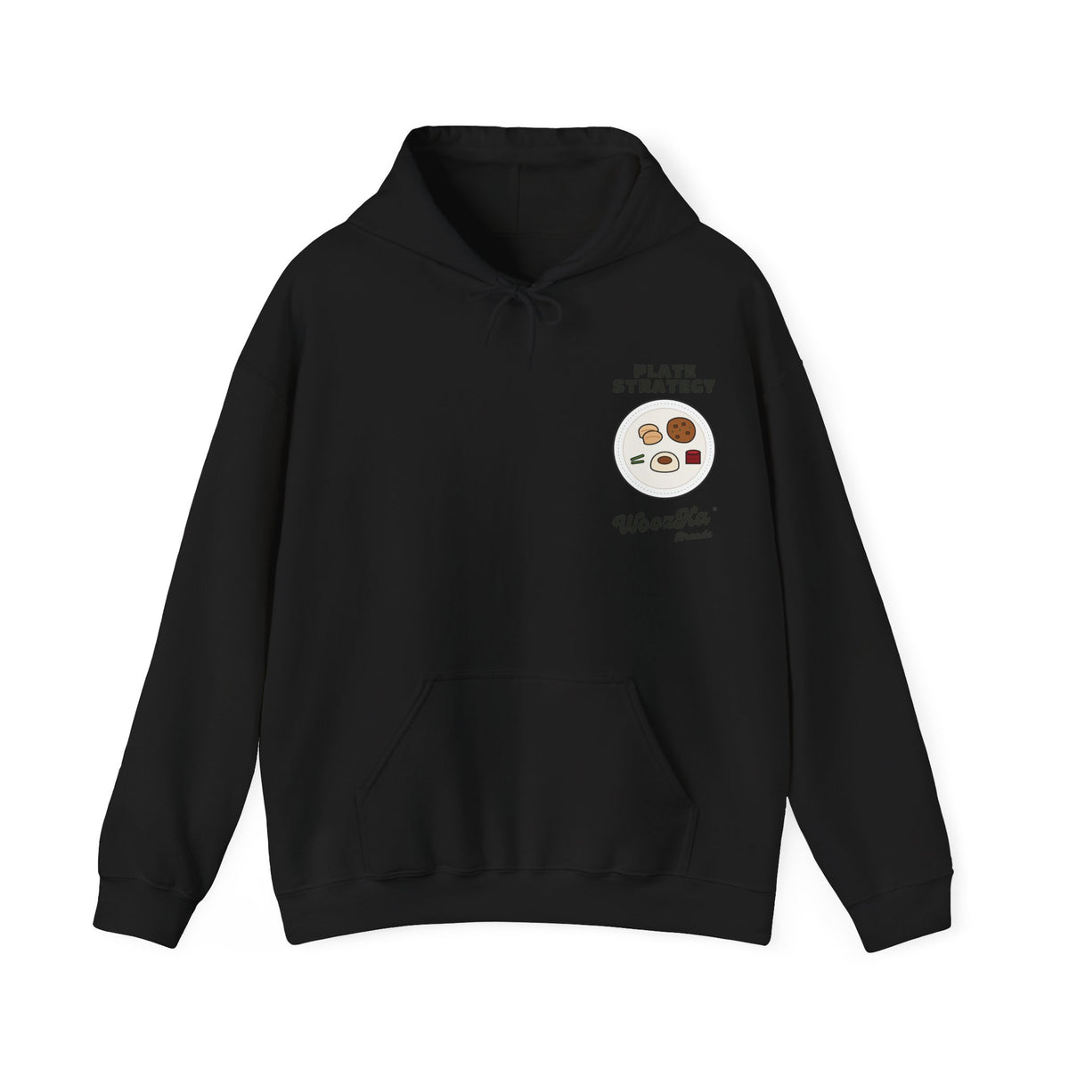 WoozKa Brands Funny Thanksgiving Hoodie, Turkey Dinner Wide Back Print