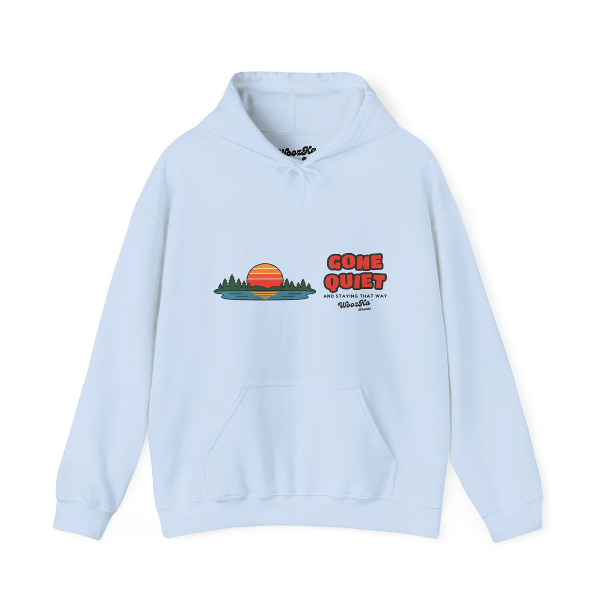WoozKa Brands Retro Sunset Lake Hoodie, Nature Outdoors Wide Front Print