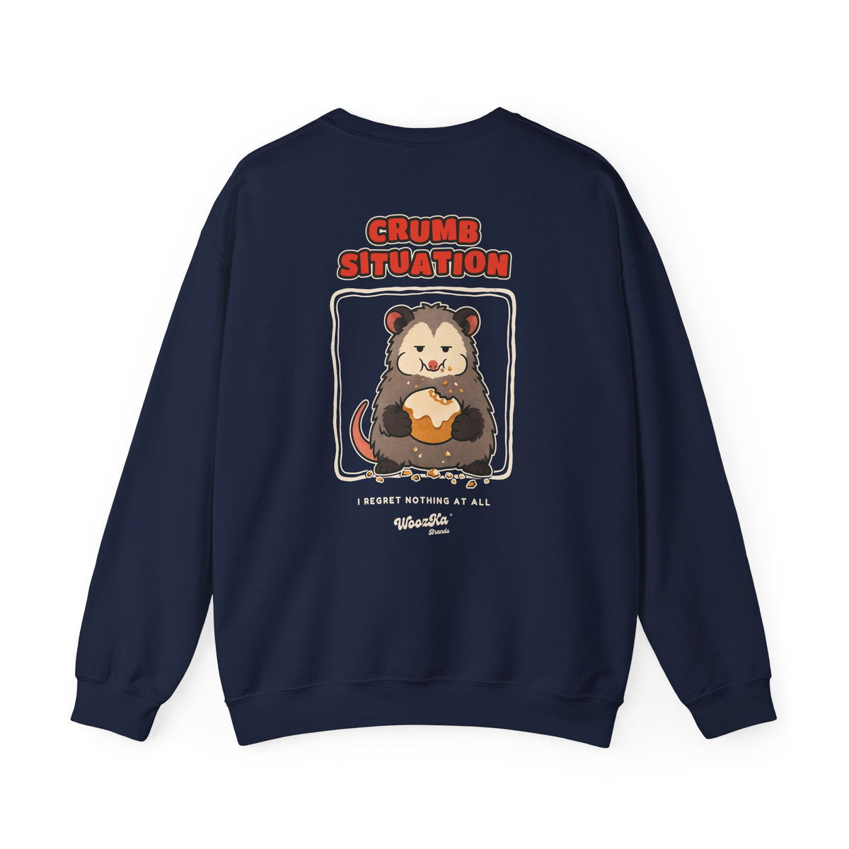 WoozKa Brands Crumb Situation Opossum Crewneck Sweatshirt, Two-Sided
