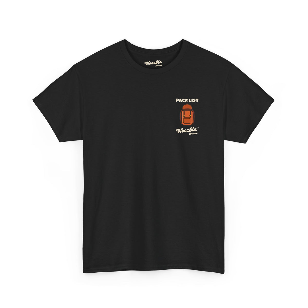 WoozKa Brands Hiking T-Shirt, Backpacking Gear List Back Print