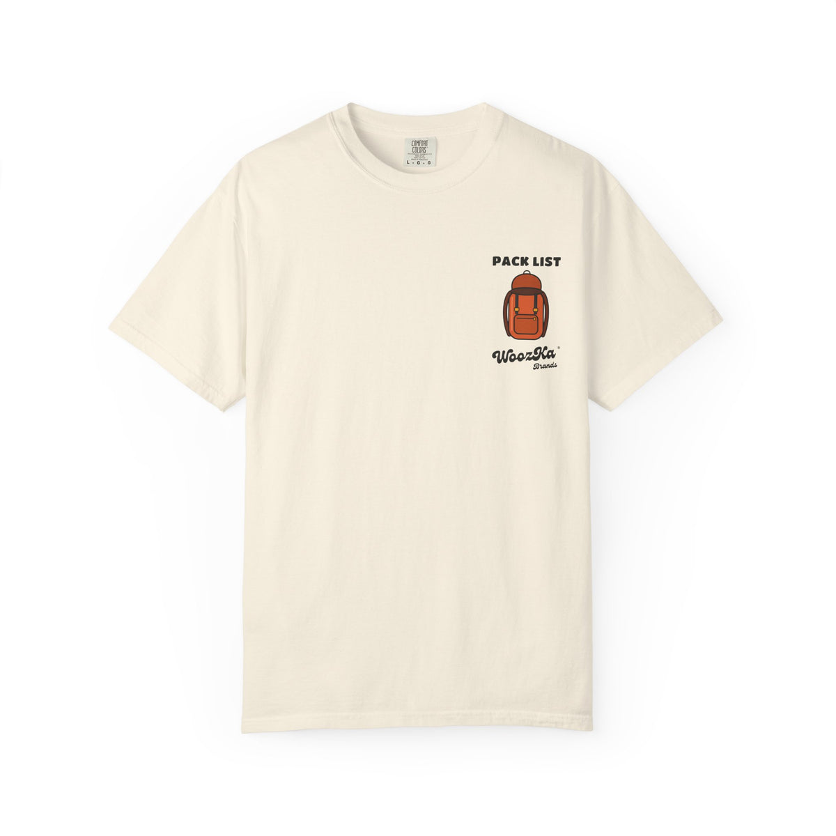 WoozKa Brands Hiking Heavyweight Tee, Backpacking Gear List Back Print