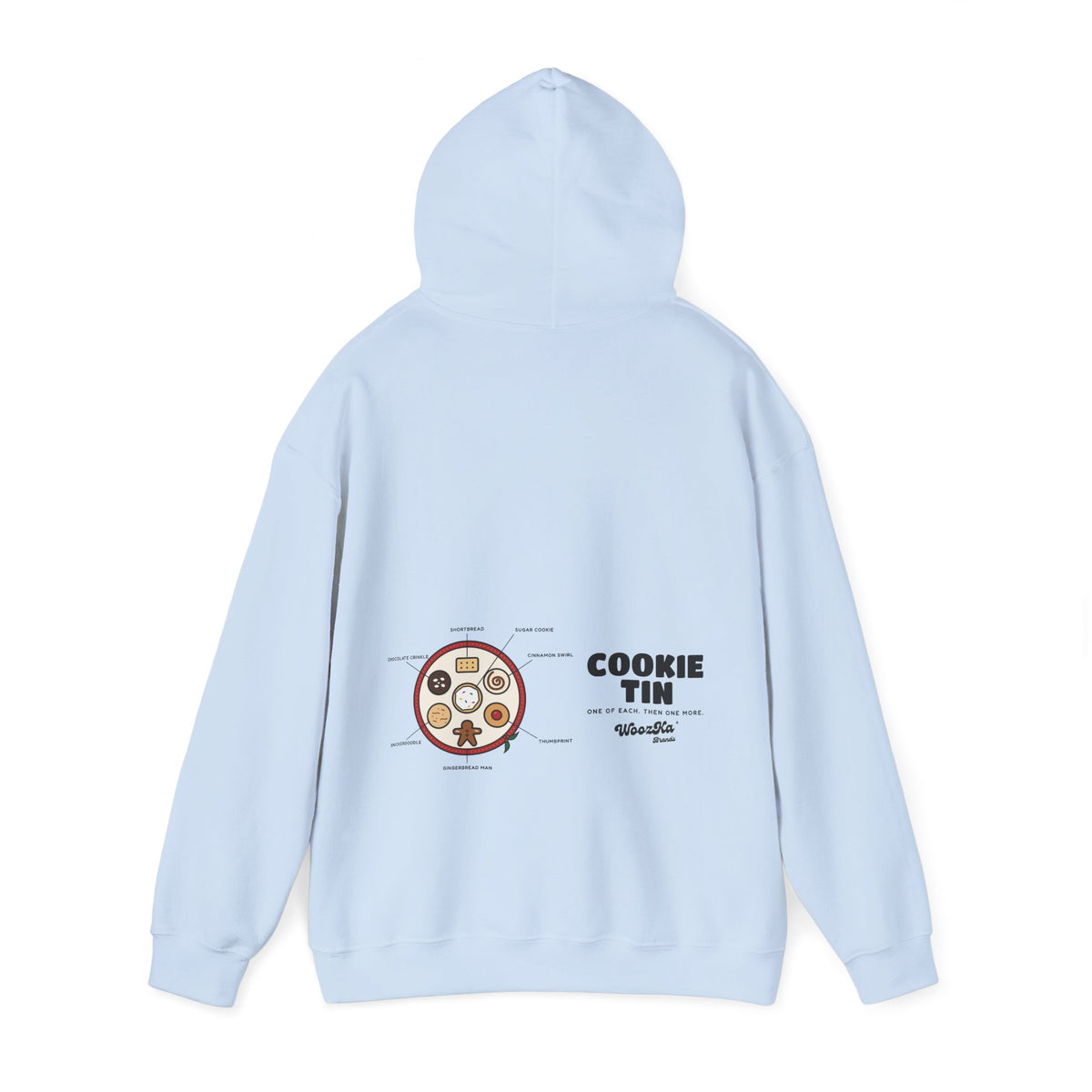 WoozKa Brands Christmas Cookie Hoodie, Holiday Baking Wide Back Print