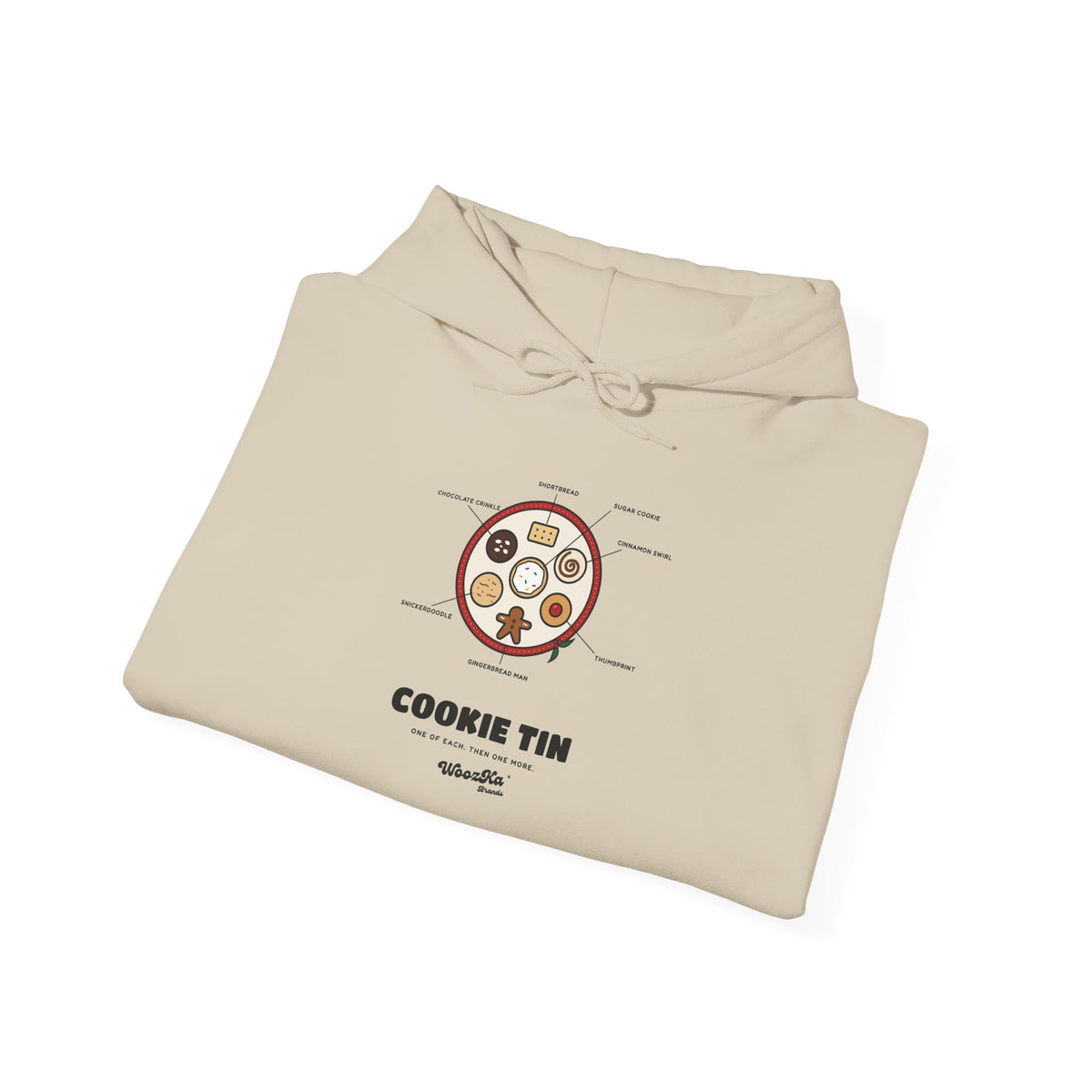 WoozKa Brands Christmas Cookie Hoodie, Holiday Baking Front Print